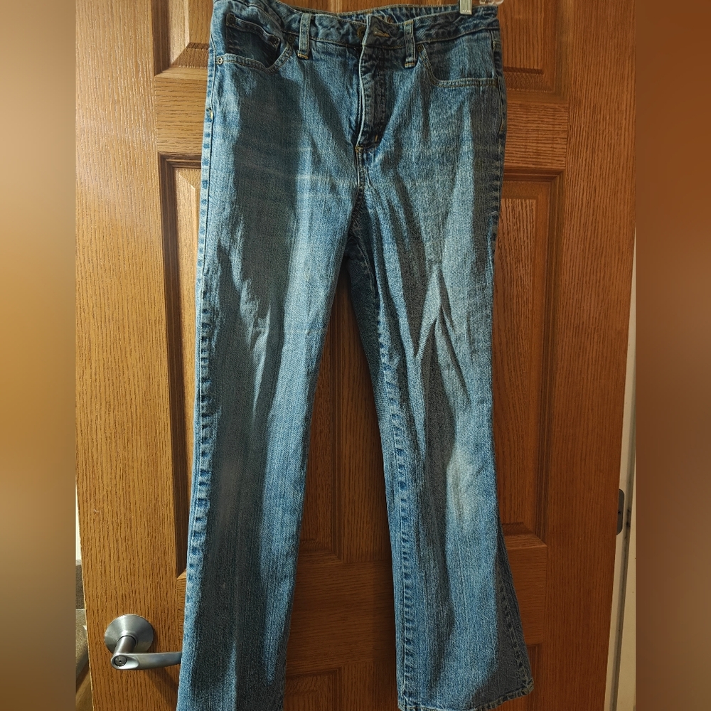 Women's St Johns Bay Boot Cut Secretly Slender Blue Jeans Size 12